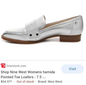 Nine West Silver loafers size 7